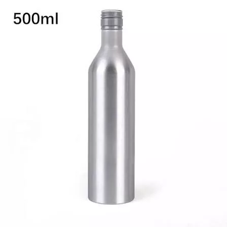 Wąska, wysoka aluminiowa butelka na alkohol o pojemności 500 ml z zakrętką ROPP
